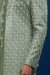 Arihant Rai Sinha_Green Silk, Dupion Embroidery Sherwani Set _at_Aza_Fashions