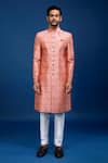 Buy_Arihant Rai Sinha_Multi Color Silk, Dupion Embroidery Butti Pattern Sherwani With Pant _Online_at_Aza_Fashions