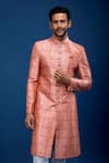 Shop_Arihant Rai Sinha_Multi Color Silk, Dupion Embroidery Butti Pattern Sherwani With Pant _Online_at_Aza_Fashions
