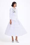 Buy_Gauri & Nainika_Ivory Tulle Tea Length Skirt _Online_at_Aza_Fashions