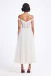 Shop_Gauri & Nainika_Ivory Tulle Embroidery Off-shoulder, Sweetheart Neck Off Draped Dress _at_Aza_Fashions