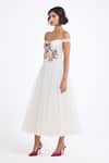 Buy_Gauri & Nainika_Ivory Tulle Embroidery Off-shoulder, Sweetheart Neck Off Draped Dress _Online_at_Aza_Fashions