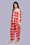 Jajobaa_White Silk Embroidery, Patchwork Geometrical Print Velvet Touch Shirt And Pant Set _Online_at_Aza_Fashions