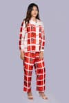 Buy_Jajobaa_White Silk Embroidery, Patchwork Geometrical Print Velvet Touch Shirt And Pant Set _Online_at_Aza_Fashions
