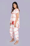 Buy_Jajobaa_White Silk Sequins, Patchwork Round Neck Designer Floral Print Shirt And Pant Set _Online_at_Aza_Fashions