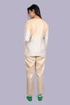 Shop_Jajobaa_Gold Tissue Silver And Overcoat And Pant Set _at_Aza_Fashions