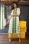 Buy_Jajobaa_White Silk, Organza Pearls Round Neck Digital Print Kurta And Pants Set _Online_at_Aza_Fashions