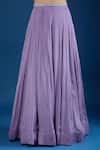 Buy_Samyukta Singhania_Lilac Chinon Sequins, Embroidery Open , Sweetheart Cape And Skirt Set 