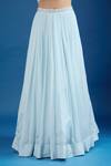 Samyukta Singhania_Blue Chinon Embroidery, Sequins Sweetheart , Open Cape And Skirt Set _Online_at_Aza_Fashions