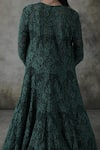 Shop_Premya By Manishii_Green Lace, Georgette Embroidery Open Neck, Hand Jacket Lehenga Set _Online_at_Aza_Fashions