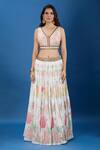 Shop_Samyukta Singhania_Off White Georgette, Net Sequins, Embroidery V-neck Resham Lehenga Set _Online_at_Aza_Fashions