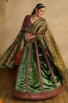 Shop_Reeti Arneja - Theklub_Green Silk, Velvet, Handloom Cotton Embroidery, Haryali Haze Lehenga Set  _Online_at_Aza_Fashions