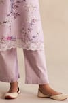 Roze Lilac Cambric, Cotton, Kota Doria Embroidery Samaira Floral Pattern Kurta Set Online at Aza Fashions Roze_Lilac Cambric, Cotton, Kota Doria Embroidery Samaira Floral Pattern Kurta Set _Online_at_Aza_Fashions