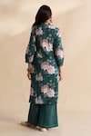 Shop_Roze_Green Cambric, Cotton Embroidery V-neck Aneesa Printed Kurta Set _at_Aza_Fashions