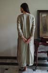 Shop_Shorshe Clothing_Green Silk Embroidery V-neck Shalimaar Kurta With Pant _at_Aza_Fashions