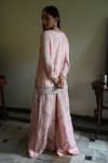 Shop_Shorshe Clothing_Blush Silk Zari, Gota Patti Round Neck Maala Embroidered Kurta With Gharara _at_Aza_Fashions