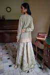 Shop_Shorshe Clothing_Green Silk Embroidery, Zari, Gota Patti Round Neck Maala Kurta With Gharara _at_Aza_Fashions