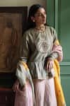 Shop_Shorshe Clothing_Multi Color Tissue Block Dupatta _at_Aza_Fashions
