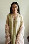 Shorshe Clothing_Pink Organza Gota Patti, Embroidery Nur Jahan Dupatta _Online_at_Aza_Fashions