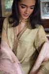 Buy_Shorshe Clothing_Pink Organza Gota Patti, Embroidery Nur Jahan Dupatta _Online_at_Aza_Fashions