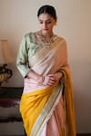 Shorshe Clothing_Pink Gota Patti Shalimar Bagh Saree _at_Aza_Fashions