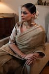 Shop_Shorshe Clothing_Green Gota Patti, Zari Shalimar Bagh Saree _Online_at_Aza_Fashions