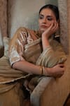 Buy_Shorshe Clothing_Green Gota Patti, Zari Shalimar Bagh Saree 