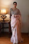 Shop_Shorshe Clothing_Pink Organza Zari Nurjahan Embroidered Saree _at_Aza_Fashions