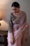 Buy_Shorshe Clothing_Pink Organza Zari Nurjahan Embroidered Saree _Online_at_Aza_Fashions