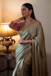Shop_Shorshe Clothing_Green Modal, Silk Zari Ashok Embroidered Saree _Online_at_Aza_Fashions