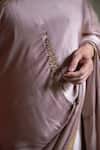 Shorshe Clothing_Pink Modal, Silk Embroidery Ashok Saree _Online_at_Aza_Fashions