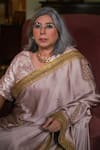 Buy_Shorshe Clothing_Pink Modal, Silk Embroidery Ashok Saree _Online_at_Aza_Fashions