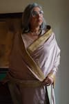 Shop_Shorshe Clothing_Pink Modal, Silk Embroidery Ashok Saree _Online_at_Aza_Fashions