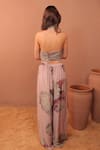 Shop_Surkh Syahi_Mauve Cotton Halter Neck Carnation Crush Co-ord Pant Set _at_Aza_Fashions
