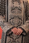 Shop_Surkh Syahi_Black Crepe Embroidery Round Neck Pandora A-line Kurta Set _Online_at_Aza_Fashions