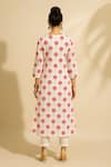 Shop_Thee Modern Roots_Ivory Cotton, Cambric Round Neck Printed Kurta With Pant _at_Aza_Fashions