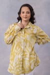 Buy_Thee Modern Roots_Yellow Cotton Collared Tropical Print Mul Shirt _at_Aza_Fashions