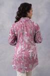 Shop_Thee Modern Roots_Pink Cotton Collared Tropical Print Mul Shirt _at_Aza_Fashions