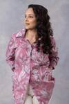 Buy_Thee Modern Roots_Pink Cotton Collared Tropical Print Mul Shirt _Online_at_Aza_Fashions