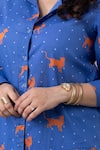 Buy_Thee Modern Roots_Cobalt Cotton Collared Paws And Tails Mul Printed Shirt _Online_at_Aza_Fashions