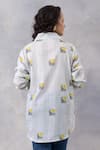 Shop_Thee Modern Roots_Gray Cotton Collared Light Grey Floral Stripe Mul Printed Shirt _at_Aza_Fashions