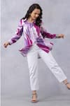Buy_Thee Modern Roots_Lavender Cotton Collared Tropical Print Shirt _Online_at_Aza_Fashions