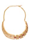 Buy Nazaakat By Samara Singh Gold Plated Stones, And Ruby Embellished Necklace Set Buy_Nazaakat By Samara Singh_Gold Plated Stones, And Ruby Embellished Necklace Set
