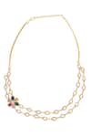 Nazaakat By Samara Singh_Gold Plated Stones, Multi Color Embellished Necklace Set _at_Aza_Fashions