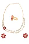 Shop Nazaakat By Samara Singh Red Diamonds, Gemstones Ruby Embellished Necklace Set at Aza Fashions Shop_Nazaakat By Samara Singh_Red Diamonds, Gemstones Ruby Embellished Necklace Set _at_Aza_Fashions