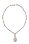 Nazaakat By Samara Singh_Silver Plated Imitation Diamonds And White Embellished Necklace Set _Online_at_Aza_Fashions