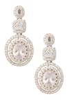 Nazaakat By Samara Singh_Silver Plated Imitation Diamonds And White Embellished Necklace Set _Online