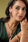 Nazaakat By Samara Singh_Red Diamonds, Gemstones Ruby Embellished Necklace Set _Online