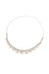 Shop_Nazaakat By Samara Singh_Silver Plated Faux , And White Embellished Necklace Set _Online_at_Aza_Fashions