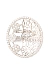 Shop_Nazaakat By Samara Singh_Silver Plated Diamonds And White Embellished Necklace Set 